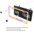 thumbnail image 4 of Pink Yellow Tie Dye License Plate Frames for Women Men Car Plate Holder Cover Metal Tag Aluminum Car Accessories Front Rear Plate Decor, 4 of 6