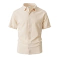 thumbnail image 2 of LTTVQM Men's 2026 Casual Button Down Short Sleeve Shirts Summer Beach Wedding Shirt Vacation Cotton Shirts Khaki XL, 2 of 8