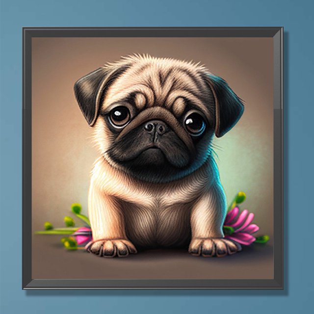 Cuadros Decorativos 5D bricolaje taladro redondo completo diamante pintura perro kit decoración del hogar arte artesanía (3) Wdftyju embutido en tela