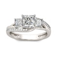 thumbnail image 2 of Eclet Jewels Princess Cut Excellent 1.8 Ct Diamond Ring For Women's - Silver 14K White Gold Over Ring - 3 Stone Bypass Rings for Women's - Split Shank Diamond Rings for Women's - Birthday Gifts, 2 of 12
