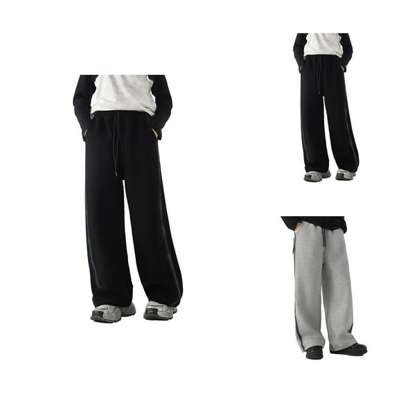 Girls Clothes Girls' Solid Joggers Kids Girls' Wide Leg Sweatpants High Elastic Waist Pants Drawstring Casual Straight Leg Jogger Swearpants With Pocket
