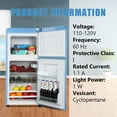 thumbnail image 6 of KRIB BLING 3.5 Cu.ft Mini Fridge with 7 Level Thermostat, Compact Refrigerator with Freezer on Top, Ideal for Dorm, Office, BLUE, 6 of 8