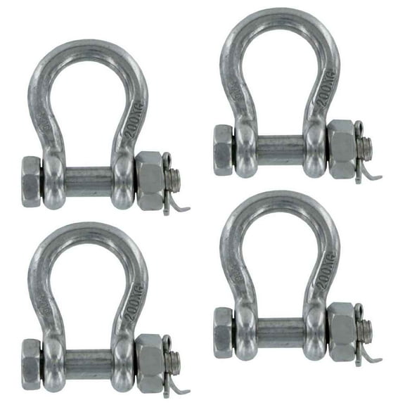3/16" Stainless Steel Bolt Type Anchor Shackle Type 316 - 4 Pack