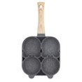 thumbnail image 2 of Sartén con 4 agujeros para el desayuno, máquina para hacer panqueques, antiadherente para el hogar, para cocinar, huevo, carne, mango, mango de madera Jumpingount HA004514-02, 2 of 7