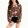 thumbnail image 6 of 3D Printed Christmas Sweatshirts for Women 2025 Pullover Loose Crewneck Long Sleeve Cropped Casual Xmas Tops, 6 of 6
