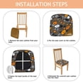 thumbnail image 4 of Halloween Ghosts Pumpkins and Bats Seat Covers for Dining Room Chairs Set Of 6,Stretch Printed Washable Chair Seat Cover with Elastic Ties and Button,Removable Waterproof Couch Cushion Covers, 4 of 6
