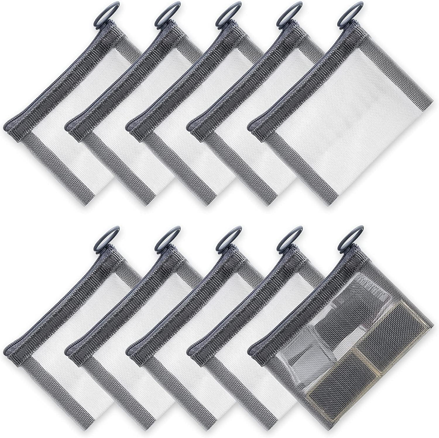 10 Pcs Small Zipper Pouch Mini Mesh Zipper Cosmetic Bags Nylon