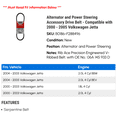 thumbnail image 2 of Alternator and Power Steering Accessory Drive Belt - Compatible with 2000 - 2005 Volkswagen Jetta 2001 2002 2003 2004, 2 of 2