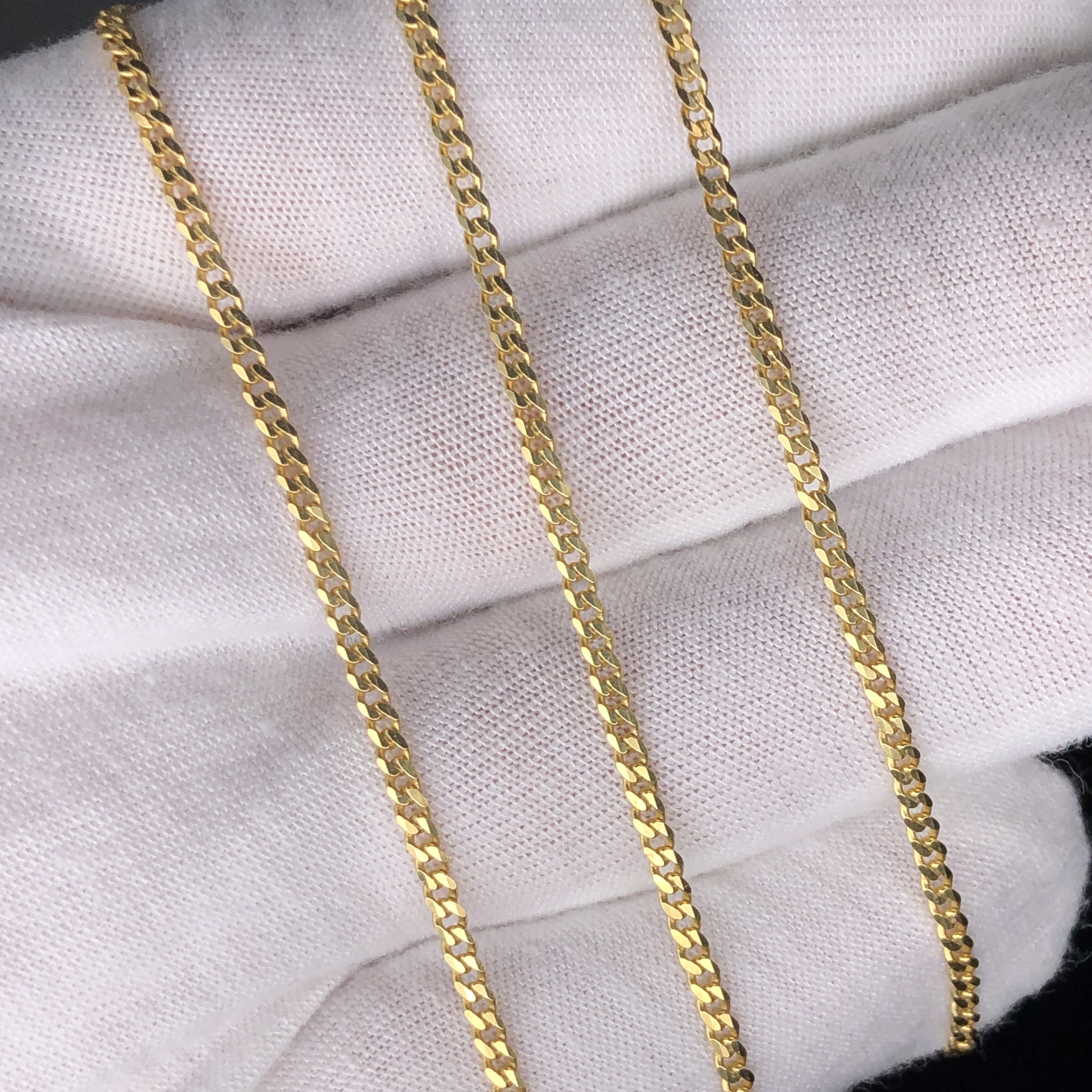 Solid 1/20 14k Yellow Gold Real Cuban Link Chain Necklace Mens Womens  20 inches 2mm