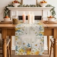 thumbnail image 2 of Table Runner 120 Inches Long for Kitchen Dining, Daisy Spring Floral Dresser Scarf Farmhouse, Dining Table Decorations for Wedding/Parties, Farmhouse Botanical Green Leaves Vintage Art 13 x 120 In, 2 of 8