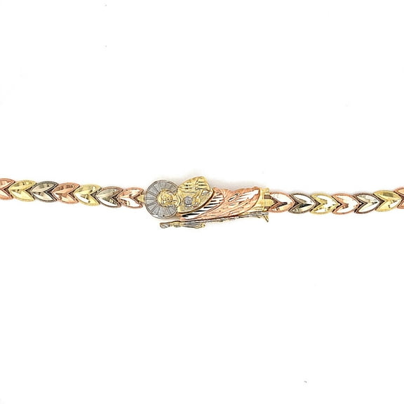 14k Tri Color San Judas Bracelet 7"