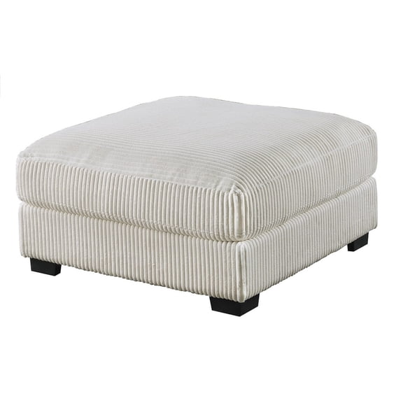 Miekor Furniture Living Room Furniture Ottoman Beige Wide-Welt Corduroy 1pc Soft Cushion Cocktail Ottoman Wood Legs B5A8702