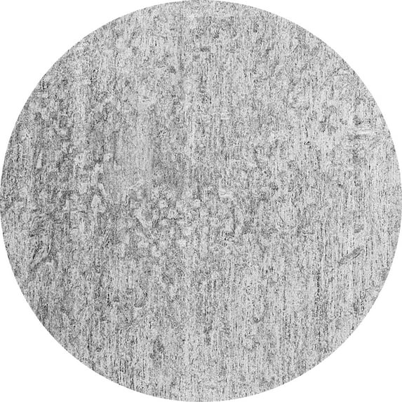 Ahgly Company Indoor Round Abstract Gray Contemporary Area Rugs, 7' Round