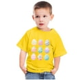 thumbnail image 1 of EGNMCR Blouses et Chemises à Manches Courtes à Col Rond Tout-Petits Enfants Garçons Filles Mode Pâques Oeufs de Pâques Imprimé Col Rond Imprimé Haut à Manches Courtes Fille Blouse, 1 of 4
