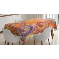 Ambesonne Abstract Tablecloth Rectangular Table Cover, Grunge Sun Boho, 60"x84", Multicolor