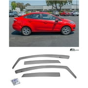 Extreme Online Store Fits ALL 2011-2019 Ford Fiesta Sedan Models | EOS Visors IN-CHANNEL Style SMOKE TINTED Side Vents Window Deflectors Rain Guards