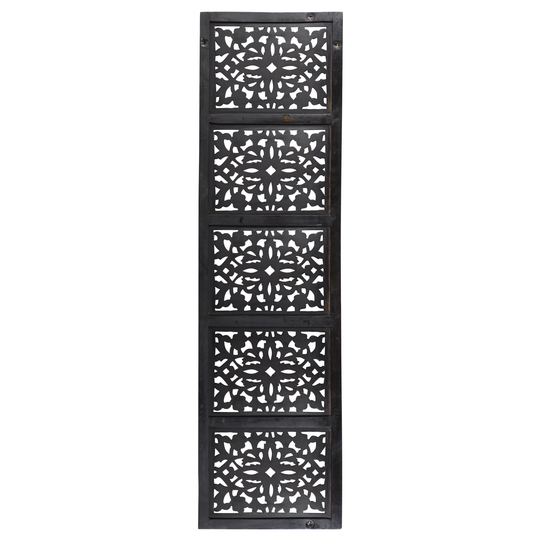 DecMode Brown Wooden Handmade Intricately Carved Floral Wall Decor