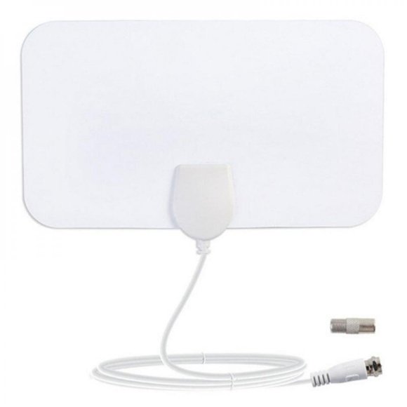 YOPTOP Antenna Digital HD TV Amplified Mile Ultra Thin 200 Miles Range Indoor 1080P 4K White