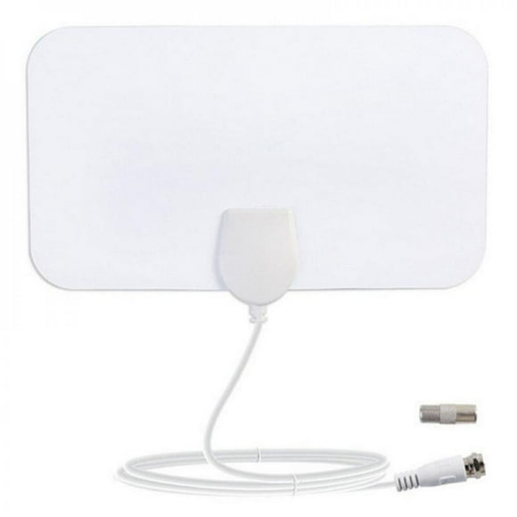 Antenna Digital HD TV Amplified Mile Ultra Thin 200 Miles Range Indoor 1080P 4K White