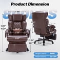 thumbnail image 6 of 800lbs Heavy Duty Reclining Massage Office Chair with Heat, Big and Tall Ergonomic Executive Recliner Chair with Footrest, Memory Foam, 90°–155° Adjustable Backrest, Quiet Wheels, 6 of 9