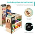 thumbnail image 4 of Best Choice Products Kids Pretend Play Grocery Store Wooden Supermarket Set w/ Chalkboard, Cash Register - Natural, 4 of 7