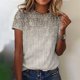 thumbnail image 1 of Fiudx Camisas de Mujer Camiseta Estampada a La Moda para Mujer, Blusa de Manga Corta, Tops Informales con Cuello Redondo, 1 of 4