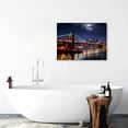 thumbnail image 5 of ARISTURING Brooklyn Bridge Canvas Wall Art Large Modern New York City Canvas Print Manhattan Skyline with Full Moon Giclee Wall Art for Home Office Wall Decor and Ready to Hang 20x16inch, 5 of 6