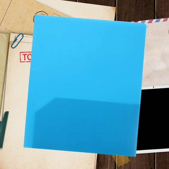 OUNONA 6Pcs Blue Plastic Presentation Folder A4 Document Holder with Dual Pockets for School and Business