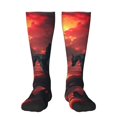 thumbnail image 1 of Fotbe Lone Rider Under Red Sky Calcetas Divertidas Estampadas para Hombre y Mujer, Calcetas de Algodón hasta la Rodilla para Caminar, Correr, Enfermería y Embarazo, 1 of 6