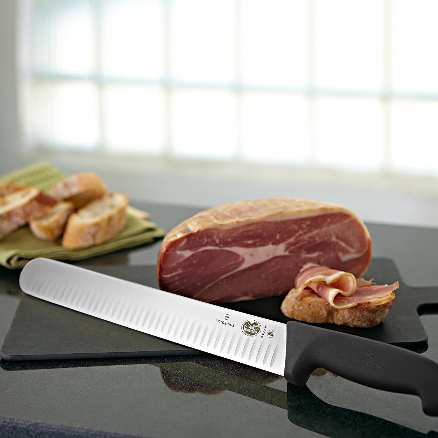 Victorinox Cutlery 12-Inch Chef's Knife/Slicer, Black Fibrox Handle (47522)