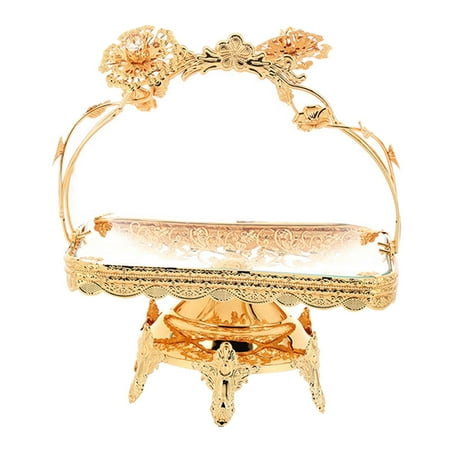 

Decorative Household Candy Plate Ornaments Multipurpose Home Desktop Tray European Style Serving Tray for Banquet Coffee Capsule Centerpiece 32cmx23cmx37cm