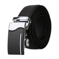 thumbnail image 1 of Hombres Hebilla Automática Trinquete Grandes Negocios Visten Cinturón De Cuero Ancho De 1 3/8" Negro-4 55 7/8-58 5/8inches/ 155cm, 1 of 7