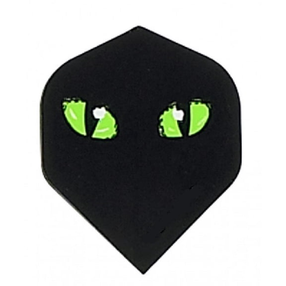 5 Sets (15 Flights) CATS EYES, Black Cat Standard Metronic Dart Flights - 75 Micron