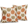 thumbnail image 2 of Brown Orange Pumpkin Fall Pillow Covers 20x20 Set of 2 Autumn Harvest Print Thanksgiving Decorative Throw Pillows Outdoor Farmhouse Cushion Case Seasonal Decor for Couch Sofa Bed, 2 of 6