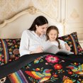 thumbnail image 4 of meiyoeat Eclectic Mexican Full Size Comforter Sets For Men Women,Sugar Skull Print Bedding Comforter Set,Black Multicolor,Black Reversible,3-Piece,1 Comforter and 2 Pillowcases, 4 of 7