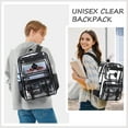 thumbnail image 6 of Dakimoe Clear Backpack for School, PVC Clear Bookbag Heavy Duty Transparent Bookbag for Stadium Events Multiple Pockets See Through Bag for Teens Women, Black, 6 of 9