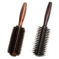 thumbnail image 2 of Anti Static Wood Boar Bristle Hair Round Brush Comb Hairdresser Styling Tools, 2 of 19
