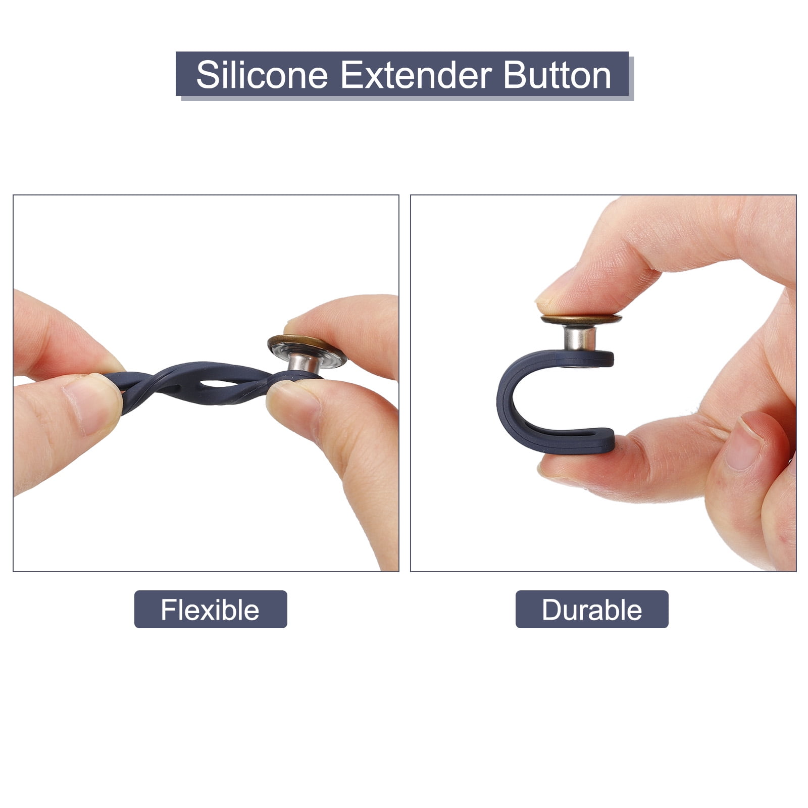 Button Extenders, 10pcs - Alloy & Silicone Jean Button Extender(Dark Copper) - Dark Copper