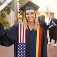 thumbnail image 3 of Romania & USA United States Flag Shawl Sash Stole Graduation Shawls Wraps Scraf For International Study, 3 of 5