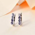 thumbnail image 2 of Shop LC Blue Tanzanite  925 Sterling Silver Platinum Plated Hoops Hoop Earrings for Women Jewelry Ct 1.11 Birthday Gifts, 2 of 8