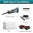 thumbnail image 2 of 2800W Brushless Cordless Electric Saw Electric Reciprocating Saw Metal Wood Cutting Tools COPPER CORE For 18V Battery ,Easy to Operate, 2 of 6