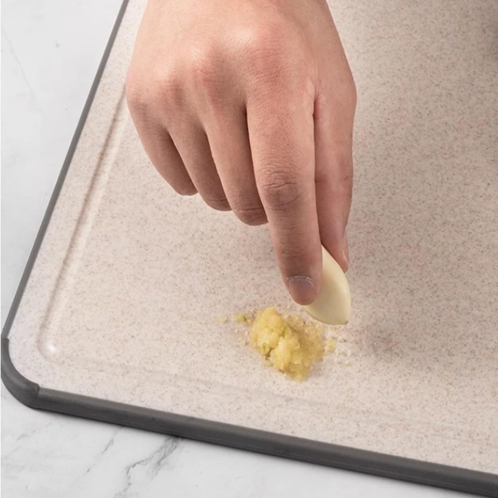 Shiogb Cutting Board with Knife Sharpener, Double Sided Non Slip Prep Board for Kitchen, A, 14.6 x 10 x 1.6 inches