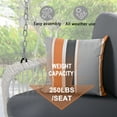 thumbnail image 5 of Harper & Bright Designs PE Ratten Porch Swing Chair, 2-Seater Hanging Swing Bench with Chains, All Weather Design Patio Furniture Swing for Backyard Garden Poolside, Grey and White, 5 of 12