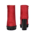 thumbnail image 2 of BLISSFUL STEP Platform Boots Round Toe Side Zip Block Heels Ankle Boots for Women, 2 of 6