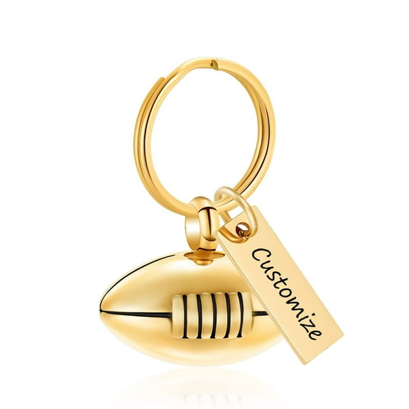 Personalize American Football Cremation Urn Necklace for Ashes for Men Memorial Ashes Holder Rugby Keepsake Pendant Stainless Steel Mens Ashes Keepsake Memorial Jewelry