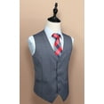 thumbnail image 3 of HISDERN Men's Suit Vest Business Formal Dress Waistcoat Vest with 3 Pockets for Suit or Tuxedo Dark Grey, 3 of 7