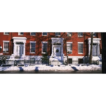 Facade of houses in the 1830s Federal style of architecture Washington Square New York City New York State USA Canvas Art - Panoramic Images (15 x
