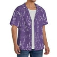 thumbnail image 2 of Goofa Lavender Flowers Printed Men's Casual Short-sleeved Shirt,Lightweight Breathable Button-down,Summer Casual men's top,Versatile Fashion shirt-3X-Large, 2 of 7