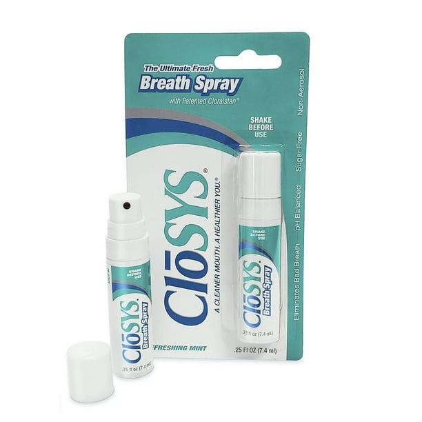CloSYS Hydrating Oral Breath Spray, 0.25 Fluid Ouce Sprays (Pack of 6