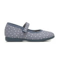 thumbnail image 3 of Childrenchic Mary Jane Flats with Hook and Loop Straps – Girls' Shoes for School, Weddings and Casual Wear (Canvas - Blue Polka Dots, 30 M EU/13 M US Little Kid), 3 of 6